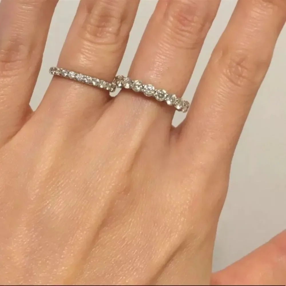 Round brilliant eternity wedding band